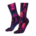 thumbnail image 5 of Gaeub Purple-Red Skull Print Sports Socks,No Heel Casual Mid-Tube Socks,Crew Socks for Women and Man For Trouser, Dress, Business, 5 of 7