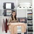 thumbnail image 4 of AZXY Blanket Storage Bags,Storage Bins for Clothes,Closet Organizer Bins,Cotton and Linen Foldable Clear Blanket Containers for Large Blankets with Lid Zipper Handle, 4 of 6