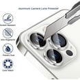 thumbnail image 3 of [3pcs]Southwit Camera Lens Protector Compatible with iPhone 13 Pro/iPhone 13 Pro Max,HD Clear Premium 9H Tempered Glass Metal Aluminum Alloy Camera Screen Ring Circle Cover Film (Silver), 3 of 5