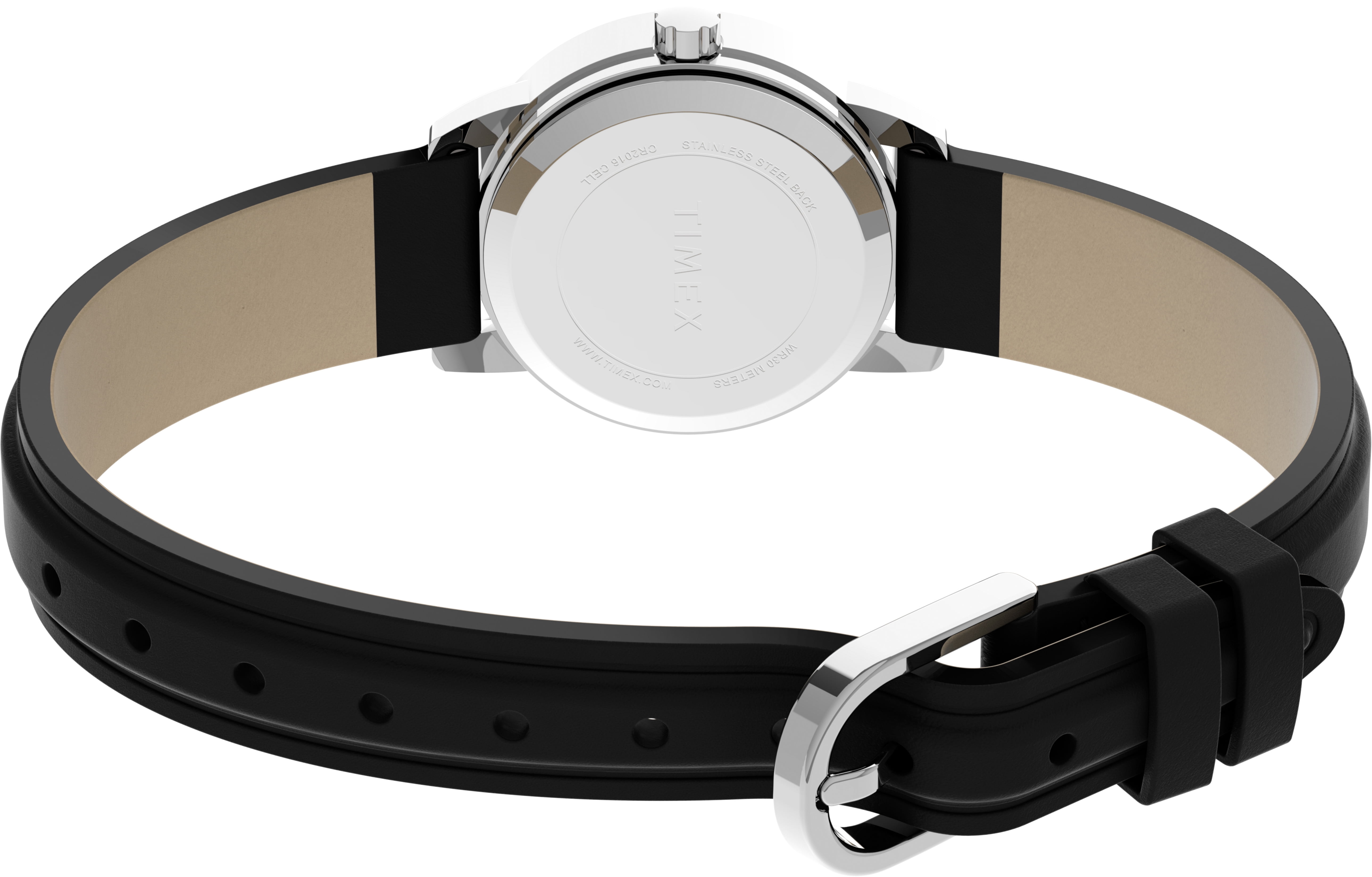 Timex Ladies' Dress Black Leather Strap