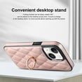 thumbnail image 4 of Dteck Case for iPhone 13 6.1-inch,Shockproof Leather Grid Case 360°Rotatable Ring Holder Kickstand Hybrid Rubber Cover,Rosegold, 4 of 8