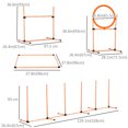 thumbnail image 3 of PawHut 4PC Portable Pet Agility Training Set Hurdle for Dog Obstacle Exercise with Adjustable Height Jump Ring High Jumper Weave Poles Square Pause Box Carry Bag Whistle Orange and White, 3 of 9