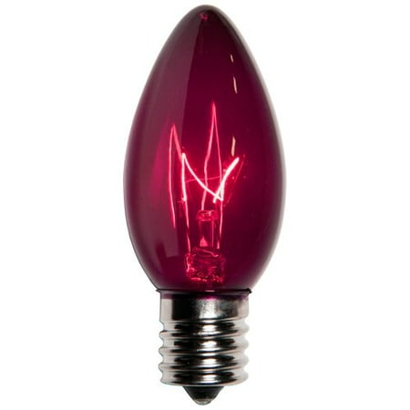 C9 Triple Dipped Transparent Bulb (Set of 25), Purple
