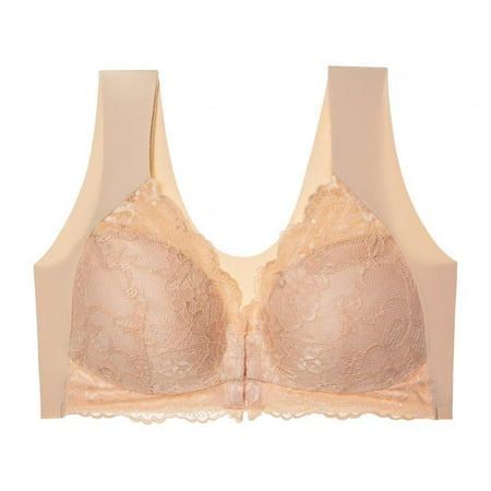 

Front Closure 5D Shaping Push up Bra Seamless Beauty Back Comfy - Women s Floral Lace Bralette Smoothing Thin Soft Everyday Bra(1-Packs)