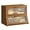Brown, variant on Double Layer Bamboo Bread Box for Kitchen Counter,Large Capacity Bread Storage Bin,Bread Container with Acrylic Wavy Door Panel (White, Medium)