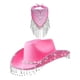 thumbnail image 4 of Sombreros de vaquero con pañuelo estampado de cachemira, sombrero con flecos y diamantes de imitación brillantes para mujer Rosa Yuyangstore Sombrero de vaquero con pañuelo, 4 of 7