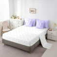 thumbnail image 3 of Erosebridal Initial Letter J Bedding Sets King Size, Purple Comforter Sets with Sheets, Kawaii Bow-tie Reversible Bed Set, Lightweight Room Decorative, 7 Pieces, 3 of 6
