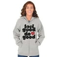 thumbnail image 3 of Feel Do Good Heart Inspiring Saying Womens Plus Size Graphic Zipper Hoodie Brisco Brands 5X, 3 of 5