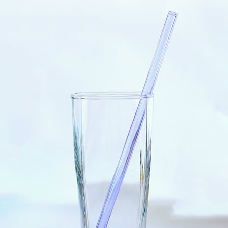 Reusable High-borosilicate Heat-resistant Glass Straight Drinking Straw for Juicing Bar Drinks - Transparent