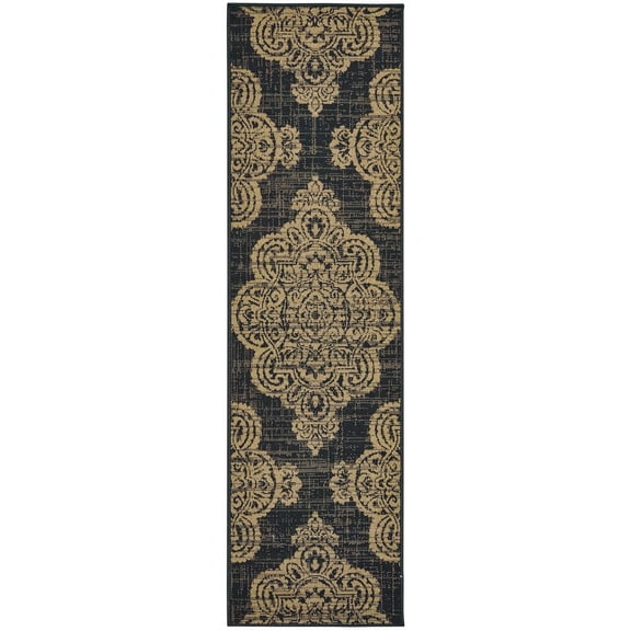 Oriental Weavers Marina Area Rug 5929K Black Scrolls Curves 2' 3" x 7' 6" Rectangle