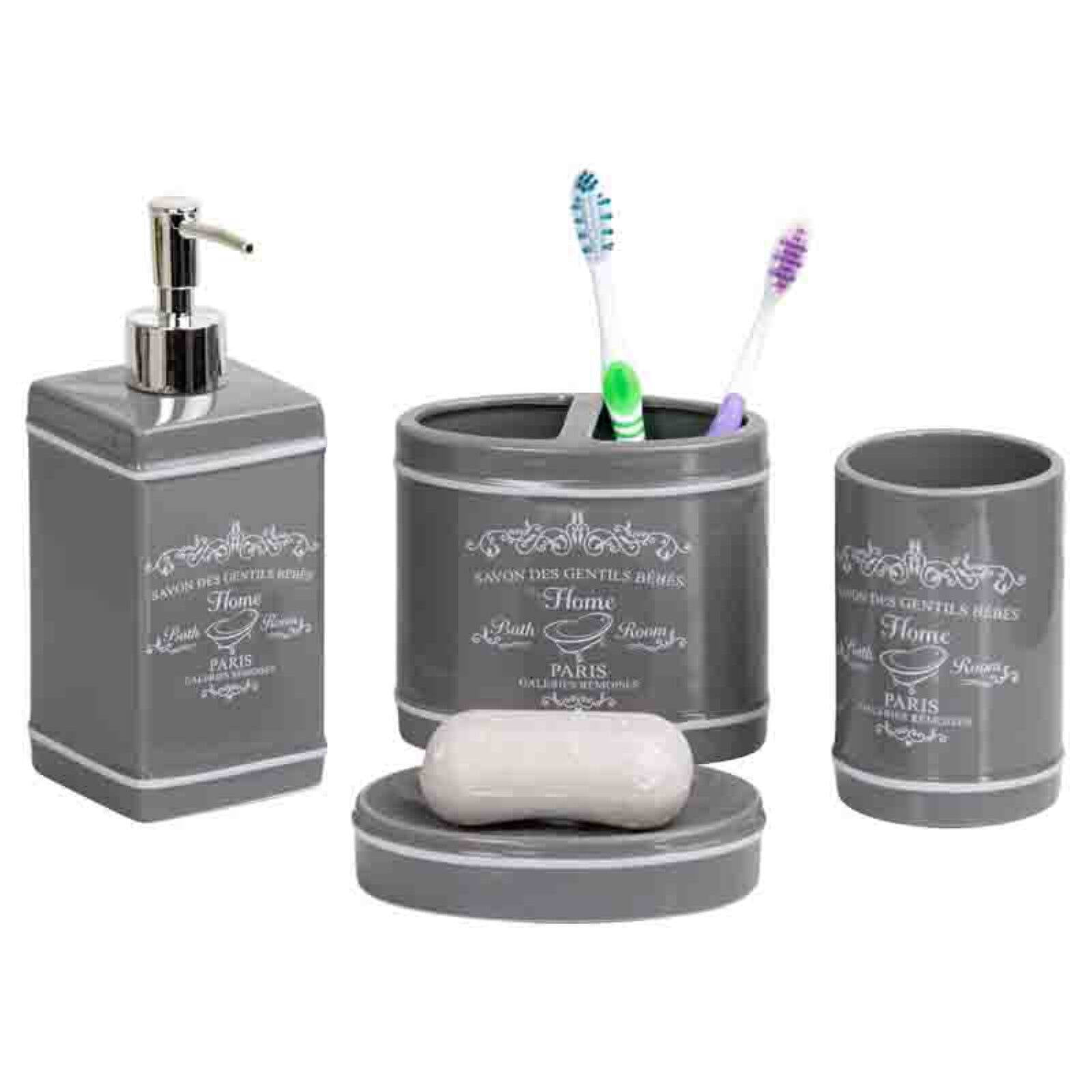 4 Piece Paris Bath Accessory Set