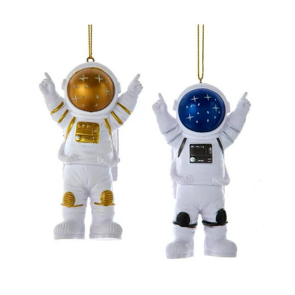 Set of 2 Blue & Gold ASTRONAUT Christmas Ornaments, by Kurt Adler