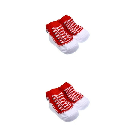

2pcs Anti for Slip Cotton Socks Shoes Slippers Socks for 0-6 Month Newborn Baby Boy Girls
