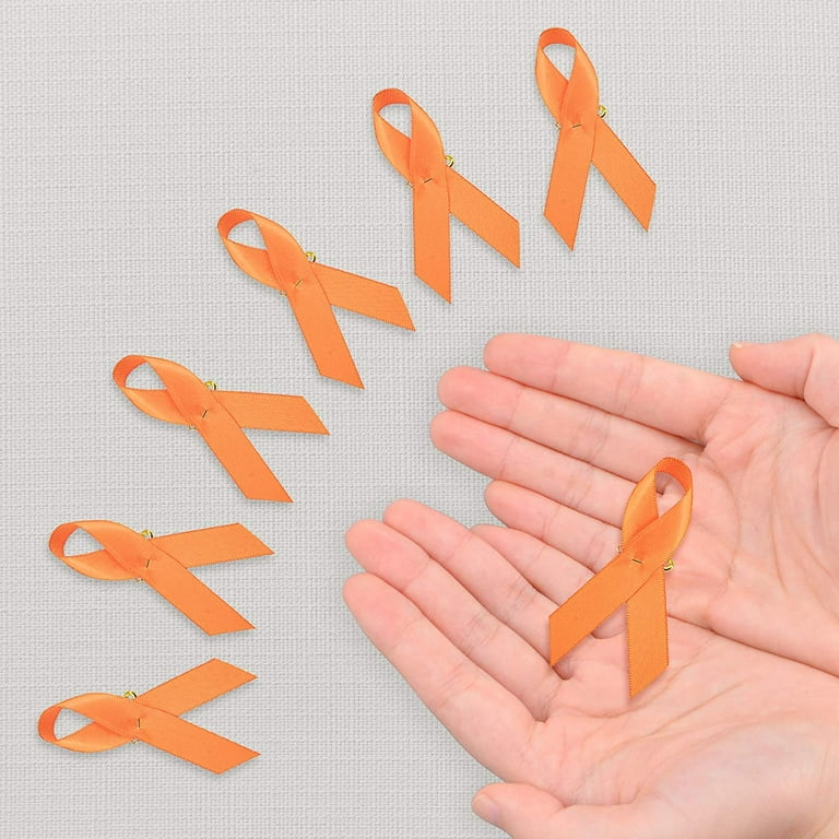 5 Pcs Black and Orange Awareness Ribbon Lapel Pin