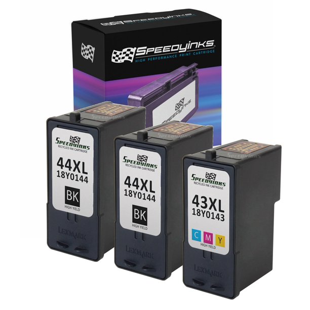 Speedy Inks Remanufactured Ink Cartridge Replacement for Lexmark 44XL Lexmark 43XL 3PK 2 Black