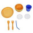 thumbnail image 2 of Pizza Baby Feeder Bowl Silicone Multi Functional Hamburger Infant Feeder Bowl for Children Flower Blue, 2 of 6