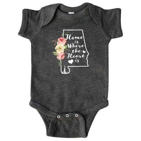 

Inktastic Alabama Home Where the Heart is with Watercolor Floral Gift Baby Boy or Baby Girl Bodysuit