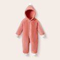 thumbnail image 2 of YDFCWXW Baby Girl Winter Hooded Jumpsuit Romper Baby Warm Snowsuit Clothes Set (Pink, 6-12 Months), 2 of 7