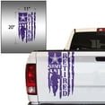 thumbnail image 2 of Retired Soldier Veteran Army Distressed American USA US Flag Truck Tailgate Vinyl Decal Compatible with most Pickup Trucks U.S. Army Sticker USAF USMC US Navy Decal (11" x 20", Purple), 2 of 8