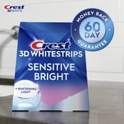 Crest 3DWhitestrips Sensitive Bright + Whitening Light Teeth Whitening Kit, 1 Light + 14 Treaments