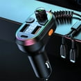 thumbnail image 1 of One To Two Car Charging Bluetooth 5.0 FM Transmitter For Car Bluetooth Car Adapter With USB Charging Car Charger MP3 Player Hands Calling, 1 of 9