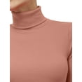 thumbnail image 4 of J. METHOD Women's Light Weight Basic Long Sleeve Turtleneck Knit Ribbed Shirt Sweater Mock Neck Top NEWT88 Mauve M, 4 of 6