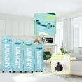 thumbnail image 4 of Caroeas 26'' Rolling Slim Laundry Basket with Wheels, Collapsible Laundry Hamper on Wheels Tall Thin Narrow Foldable Storage Bins for Corner, Light Blue, 4 of 5