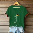 thumbnail image 4 of Women's Germany Football Graphic T-Shirt, Women's V-Neck T-Shirt German Soccer Letter Print Graphic Tee, Casual Fashion Top, Summer Short Sleeve Blouse for Soccer Tournament 2026 Army Green Size: M, 4 of 4