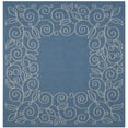 thumbnail image 3 of SAFAVIEH Courtyard Chole Floral Bordered Indoor/Outdoor Area Rug, 7'10" x 7'10" Square, Blue/Beige, 3 of 17