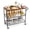 black, variant on 35.43in Rolling Kitchen Cart on Wheels, 550Lbs 3-Tier Heavy Duty Utility Cart with Wood Top, 2 Shelf Liners, 10 Hooks, 360° Swivel and Lockable, Metal Serving Storage Cart for Restaurant, Black