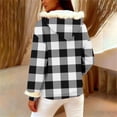 thumbnail image 4 of successthop Hoodie for Women Pullover with Pockets Long Sleeve Drawstring Top Plus Size Fleece Neck Checkered Streetwear, 4 of 6