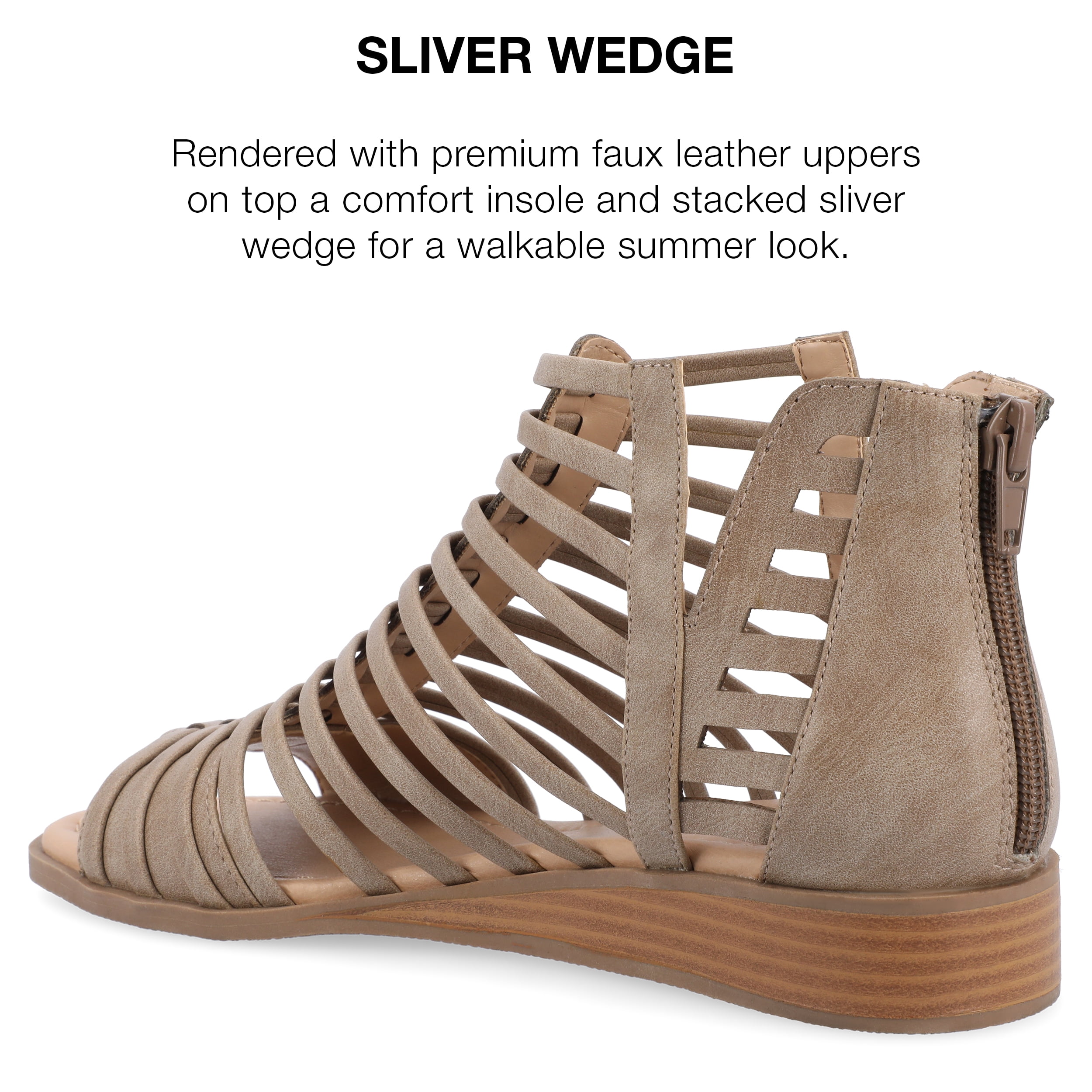Journee Women's Delilah Tru Comfort Gladiator Wedge Sandals, Wide Width Available