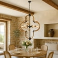 thumbnail image 7 of Gemo 36 Inch Chandelier, Crossed Clover Design, Brass Black Metal, 7 of 7