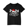 thumbnail image 3 of Zwiiyzr 3-14Y Toddler Boy Girls Christmas Shirts Short Sleeve Round Neck T-Shirt Christmas Graphic Tees Holiday Tops Toddler To Big Kids Black, 3 of 4
