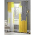 thumbnail image 4 of Yellow Gray Sheer Curtains 108 Inches Long 2 Panels Geometric Oil Paint Graffiti Color Block Modern Light Filtering Semi Sheer Window Curtains Drapes for Bedroom Living Room 52"x108", 4 of 7