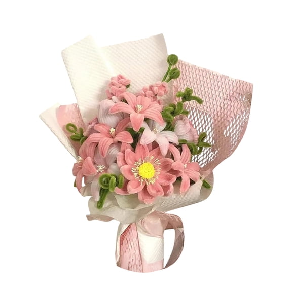 erfcxs Crochet Sunflower Bouquet Handmade Decoration for Home Outdoor Garden Living Room for Valentine's Day Birthday Anniversary