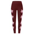 thumbnail image 3 of MKLEKYY Leggings de compresión para mujer Leggings para mujer Leggings de entrenamiento Pantalones con estampado navideño de bloques de color Leggings suaves y elásticos 3633, 3 of 4