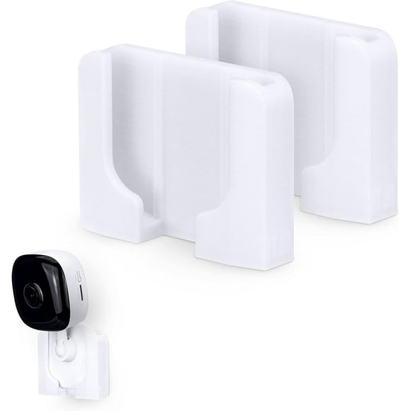ERDS-Wall Mount for Kasa KC100, KC105, EC60 (2 Pack), Adhesive Holder for TP Link Smart Spot Camera, Installs in Minutes, No Mess Hanger Bracket by Brainwavz (White)