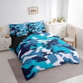 thumbnail image 3 of Homewish Abstract Camouflage Twin Bedding Sets 7-Piece for Kids Children Teens,Blue Black Bedding Comforter Set Microfiber,Geometric Camo Breathable Sheet Sets,Luxury Bedroom Decor,Reversible, 3 of 8