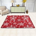 thumbnail image 2 of SKYSONIC 36x24in Winter Snowflakes Area Rug, Christmas Red Non-Slip Floor Carpet for Indoor Living Dining Room Bedroom, 2 of 7