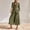 Army Green, variant on Women's 2-Piece Linen Blend Outfit Set V-Neck Button Front Blazer and Wide Leg Cropped Pants Casual Workwear Set for Spring Summer(Black,S)