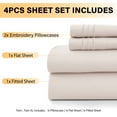 thumbnail image 4 of Lux Decor Full Size Sheet Set, 4-Piece Plain Soft Microfiber – Deep Pocket Full Bed Sheets, Includes 1 Fitted Sheet, 1 Flat Sheet, 2 Pillowcases, Baby Pink, 4 of 10