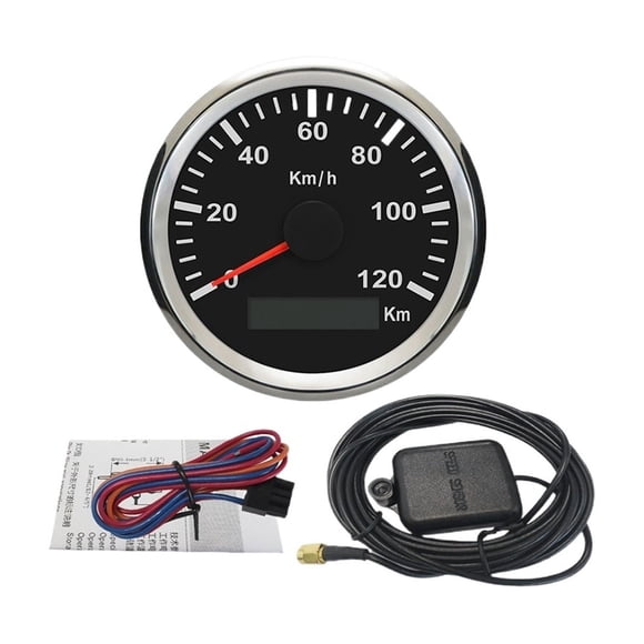 85mm GPS Speedometer 120km/h 200km/h Speed Gauge Odometer ATV UTV Motorcycle Car Truck Boat Yacht 9-32V Red Backlight