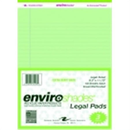 Roaring Spring Legal Pad - Green, Pack 3