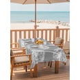 thumbnail image 2 of Outdoor Tablecloths with Umbrella Hole & Zipper, White Dandelion 60 x102 Inch Rectangle Tablecloths, Spring Plants Flowers Vintage Gray Waterproof Table Cloth, Patio/Pool/Picnic Table Covers, 2 of 8