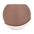 thumbnail image 2 of Woven Textured Two-Tone Small Flower Pot Decorative Bonsai Planter With Saucer For Living Room Home Desk, 2 of 6