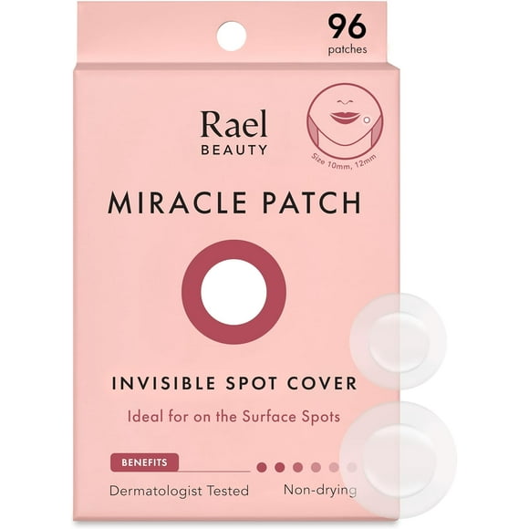 2 Sizes (96 Count) - Rael Miracle Invisible Spot Cover - Absorbing Cover, Skin Care, Facial Stickers