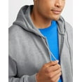 thumbnail image 4 of Hanes Ultimate Men's Full-Zip Heavyweight Fleece Hoodie Light Steel L, 4 of 5