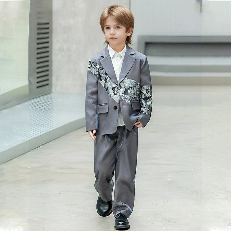 TEDOYE Toddler Boys Suit Sets With Printed Pattern Child Casual