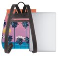 thumbnail image 3 of Easygdp Beach with Palm Trees Mochila de Cuero para Mujeres, Bolso de Hombro, Bolsos de Mano de Moda para Trabajo y Viajes, 3 of 4